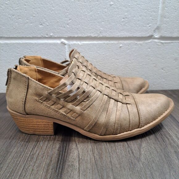 Cupid Brown Ankle Booties Women's Size 7 Casual Zip Up Boots. - Picture 4 of 7